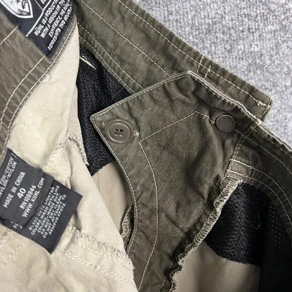 KÜHL Men's Olive "Vintage Patina Dye" Cotton Blend Hiking Shorts - Size 40 - Picture 6 of 6